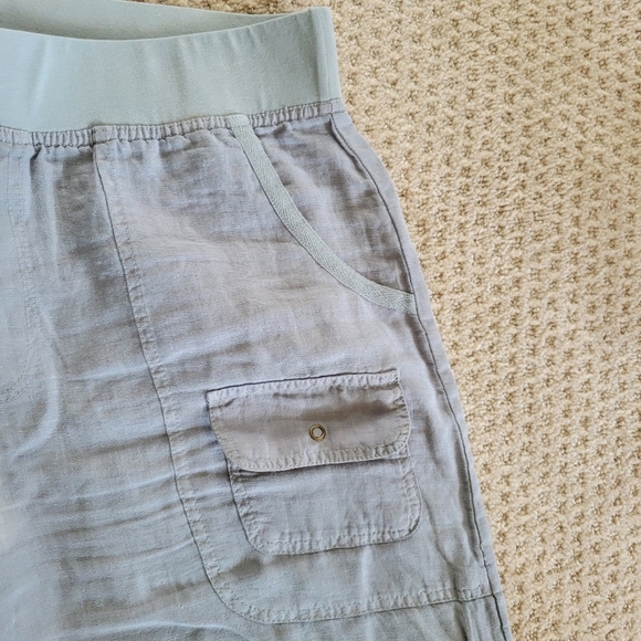 XCVI Grey Contina Crop Wide-leg Pants Linen Size Medium - Picture 9 of 12